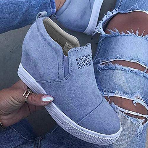 Teresamoon Women's Ladies Fashion Ankle Letter Increasing Wedges Shoes Short Boots - Thumbnail 3
