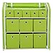 Home-Like 11 Drawer Storage Organizer,Muti-Bin Toy Organizer, 3 Tier Metal Shelves with 11 Removable Fabric Bins, DIY Multi-Purpose Storage Chest Suit for Home Office Bedroom Playroom, Green