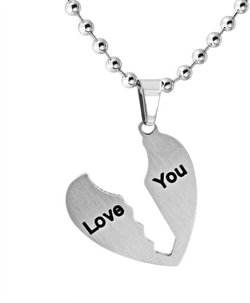 Bling Jewelry I Love You Couples BFF 3PC Puzzle Heart Interlocking Key Pendant Necklace For Women For Teen Stainless Steel - Image 5
