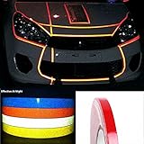 CARLAS DIY Decoration Red Reflective Rim Tape Stripe Wheel Decal Sticker for Car/Truck/Motorcycle 0.4''X30'