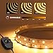 Lepro 16.4ft Dimmable LED Strip Light Kit with 12V Power Supply, 300 LEDs SMD 2835, Non-Waterproof Tape, Flexible Rope Light for Home, Kitchen, Under Cabinet, Bedroom and More, Warm White