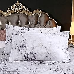 Mengersi Marble Sheet Set - White Gray Black Marble