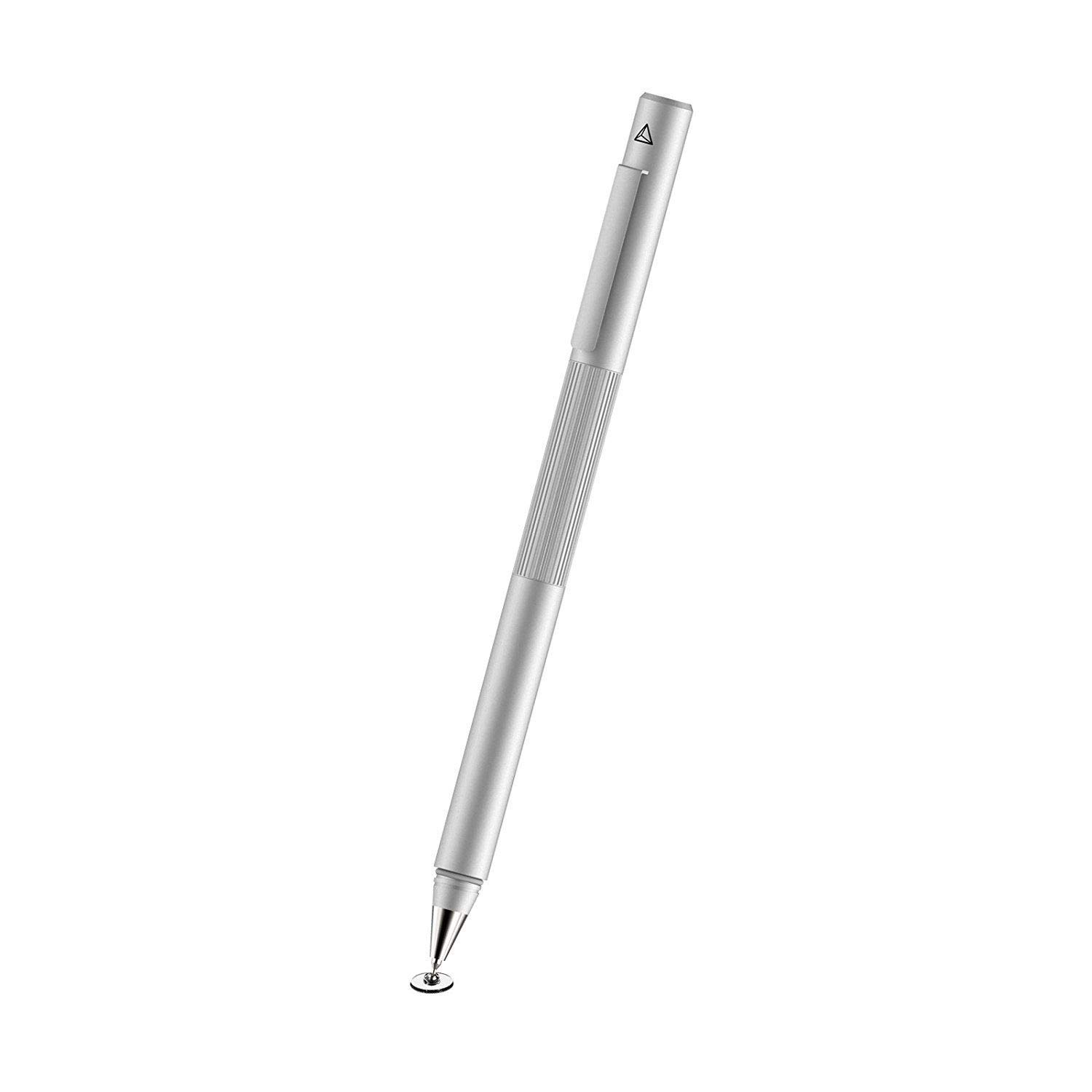 Adonit Switch 2-in-1 (Jot Pro Fine Point Stylus + Ballpoint Pen) for for iPad, iPhone, Samsung, Android, and Most Touch Screens Surfaces - Mobile Phones and Tablet Devices - Silver
