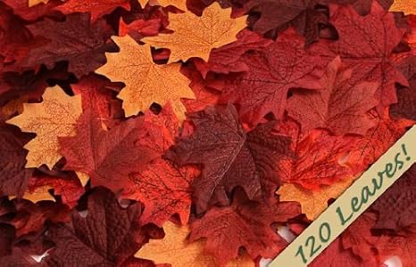 Amazon Com 1 Artificial Fall Maple Leaves In A Mixture Of Autumn Colors Great Autumn Table Scatters For Fall Weddings Autumn Parties
