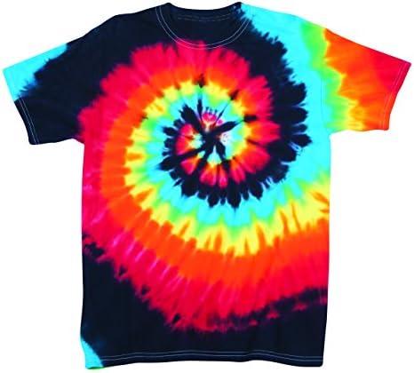 Rainbow Swirly Multi-Spiral Unisex Adult Tie Dye T-Shirt Tee