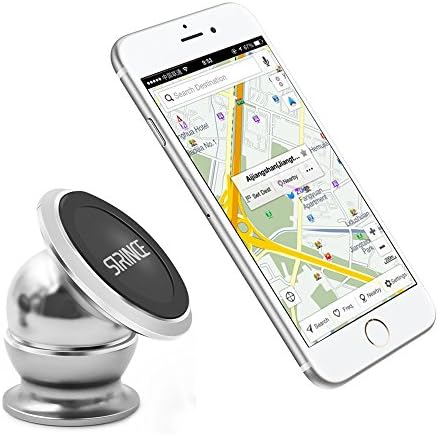 Cell Phone Bracket Car Mounting Magnet Phone Kickstand, 360 Degree Rotate, High Bright Edge iPhone 7 Plus Silver