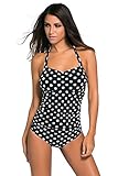 Tiksawon Womens Sexy Vintage One Piece Monokini Swimsuit Swimwear