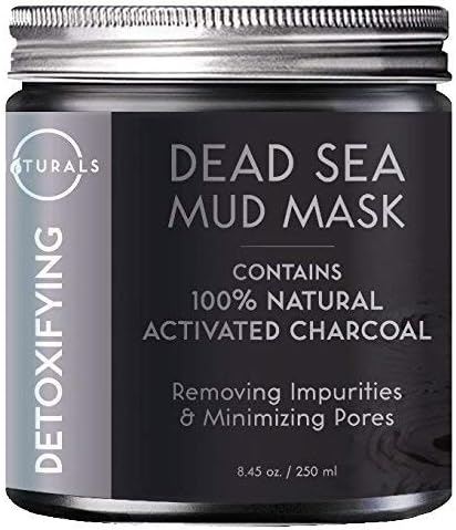 O Naturals Best Acne Treatment Moisturizing Face & Body Dead Sea Mud Mask. Activated Charcoal & Bentonite Clay. Acne Blackhead Remover, Deep Pore Cleanser & Minimizer Exfoliating & Tightens Skin 250ml