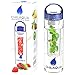 ChilAqua #1 Fruit Infused Water Bottle Blue - Premium Infuser Made of Tough Eastman Tritan Crystal Clear Material + Ebook Recipes Guarantee