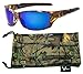 Hornz Brown Forest Camouflage Polarized Sunglasses for Men Full Frame & Free Matching Microfiber Pouch – Brown Camo Frame – Blue Lens