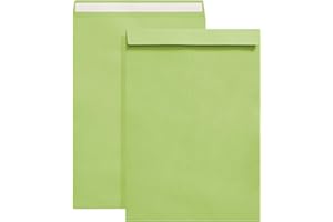Tanshuqin 9" x 12.75" Light Green Self-Seal Catalog Envelopes for Invitation Cards, Organizing and Storage, Pictures, Photos,
