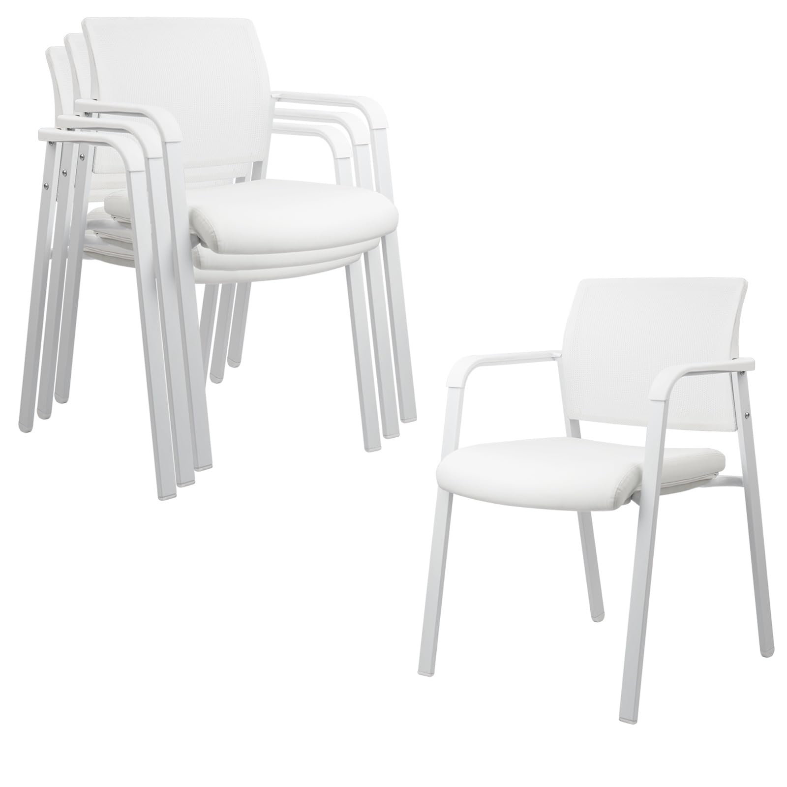 CLATINA Stacking Office Chairs | Mesh Back, Thicken