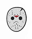 Jason Voorhees Hockey Mask Embroidered Iron / Sew on Patch Horror Movie Badge Friday the 13th Horror Costume Applique Souvenir