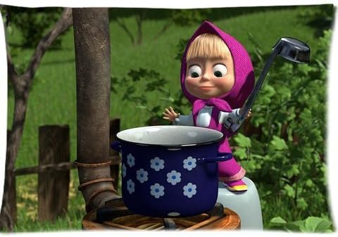 Masha Masha And The Bear Pillowcases Custom Pillow Case Cushion Cover 20 X 30 Inch Two Sides