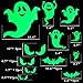 LUDILO 35Pcs Halloween Party Decorations Halloween Decals Wall Stickers Halloween Glow Stickers Glow in The Dark Stickers Bats Luminous Ghost Peeping Eyes Halloween Decor for Kids Room