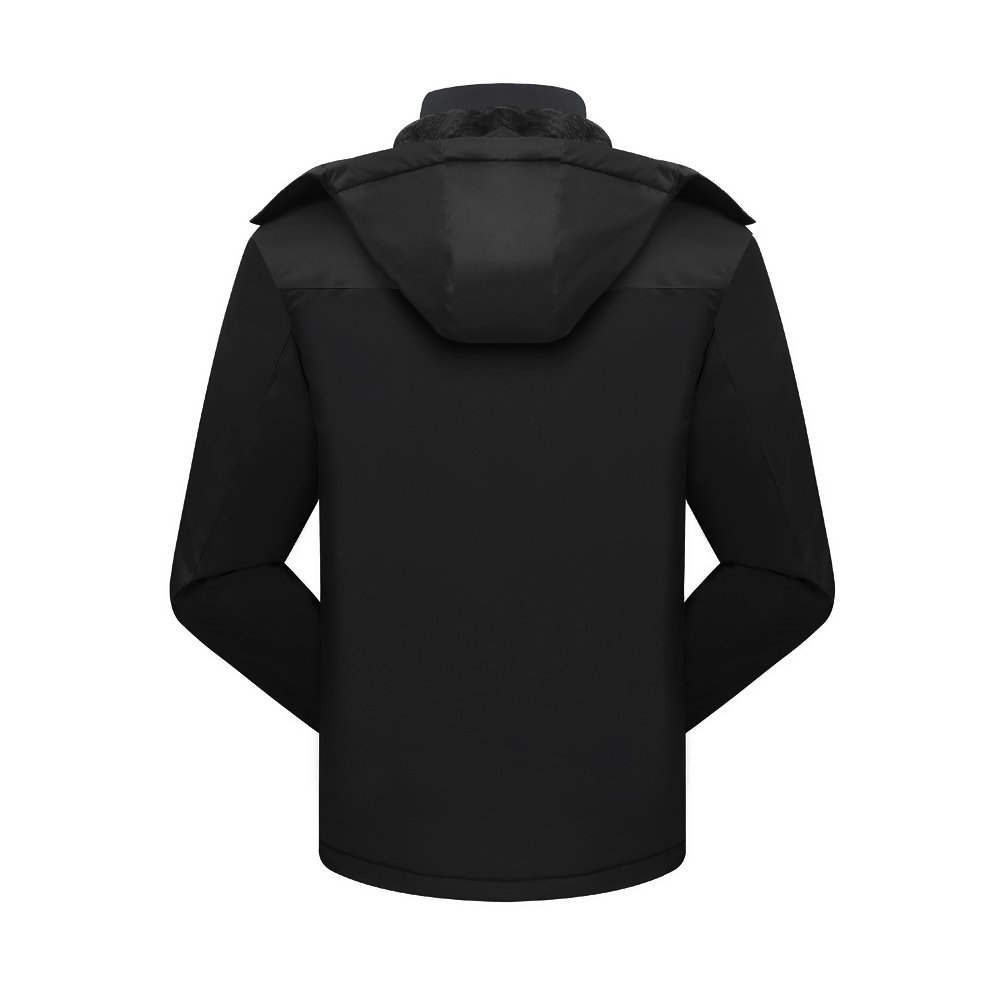 Ski Jacket Waterproof Windproof Fleece Jacket Mountain Jacket Sportswear For Men /Women Outdoors (L, Black)