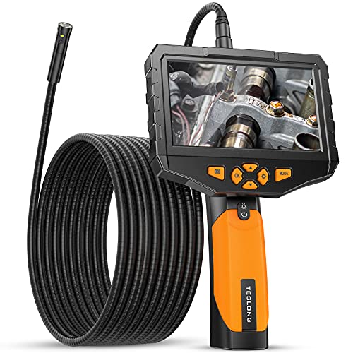Dual Lens Endoscope Camera, Teslong 5inch IPS Industrial Borescope