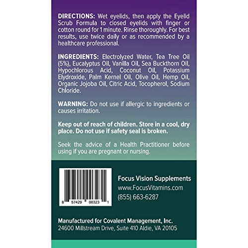 Focus Eyelid Scrub Formula Eyelid Scrub Cleaner AllNatural Foaming