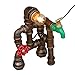 OYI Steampunk Industrial Vintage Rust Iron Water Pipe Desk Table Lamp Light with Red Valve Handle Switch and Green Faucet
