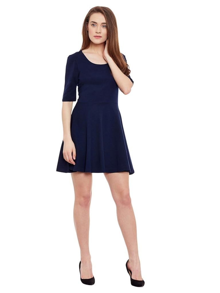 miss chase womens navy blue skater dress