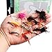 Sougayilang Dry Fly Fishing Lures Fishing Bait Bass Salmon Trouts Flies Assortment Feather Dry Fly Fishing Flies Pack of 12pcs
