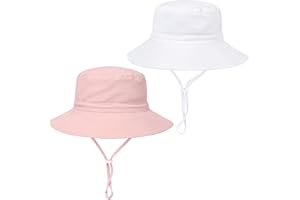DANMY Baby Toddler Sun Hat,Boys Girls Bucket Hat for Kids UPF 50+ Sun Protective Child Summer Beach Hats 0-5 Years