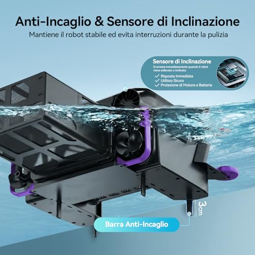Redkey S500 Robot Skimmer Solar Pool, Robot Solar Pool Surface 24/7, Double Motors, Dual Charging System, Intelligent Obstacle Detection, Fine Filtration System 200µm