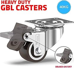 GBL 1" inch Small Caster Wheels with 4 Brakes