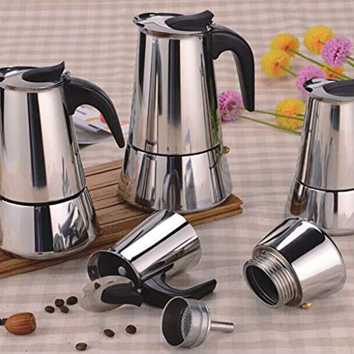 BBT-shop Stainless Steel coffee pot, Mocha Espresso Latte Percolator Stove Top Coffee Maker Pot Espresso Machines Pot Coffee Maker Parts Accessories (2cups)