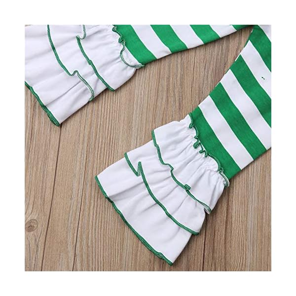 Toddler Little Girl Christmas Outfit Ruffle Tunic Long Sleeve Tops Dress+Striped Leggings Pants Boutique Clothing Set… - Image 8