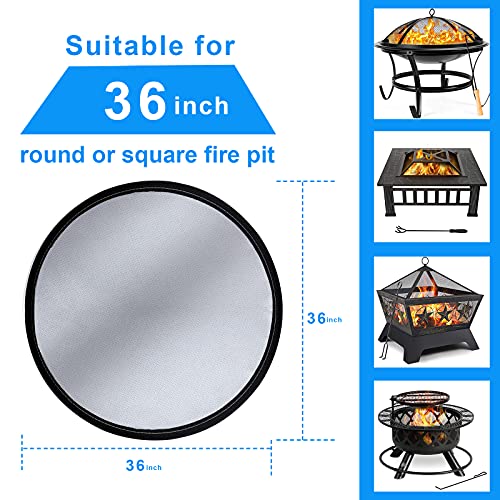 Fire Pit Mat,Fireproof Mat for Under Fire Pit 36",Ember Mat,Round