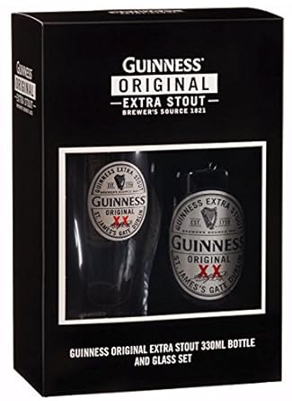 Guinness Original Pint Glass and 330 Militlitre Bottle Gift Box Set