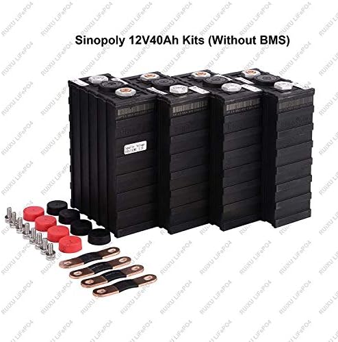 LiFePO4 12V 40Ah Lithium Iron Phosphate Battery Pack, Light Weight LiFePO4 Battery for RV, Solar, Marine, and Off-Grid Applications