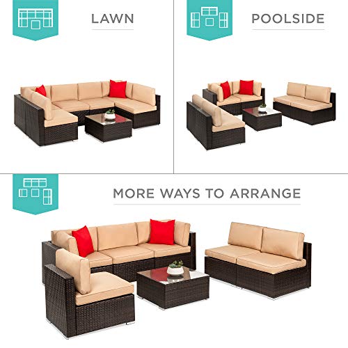 Best Choice Products 7Piece Modular Outdoor Sectional Wicker Patio