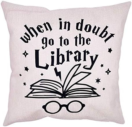 18 x 18 Inches Books Theme Decorative Throw Pillow Case Cover - Library