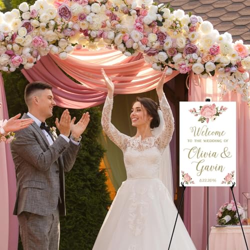LBOYLOVE® 2 Pcs Easel Stand for Display, 65 Inch Adjustable Metal Easels for Display Wedding Sign & Poster, Portable Folding Easel for Wedding, Display Show, Arts, Poster with Portable Bags (Black)