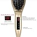 Gisala Metal Ceramic Heater Hair Straightening Brush,Auto Lock,Anti Scald,Zero Damage,Adjustable Temperature,Instant Heat Up Professional Hair Straightener(Golden)
