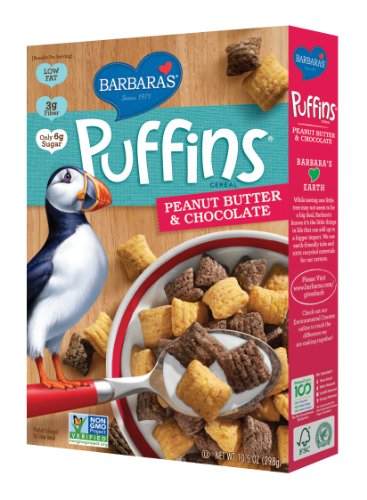Barbara's Puffins Cereal, Peanut Butter & Chocolate, 10.5 Ounce (Pack of 4) - Thumbnail 7