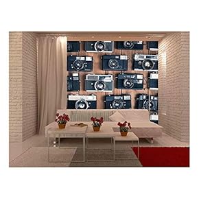 Old Camera on The Wooden Table - Removable Wall Mural | Self-Adhesive Large Wallpaper - 66x96 inches