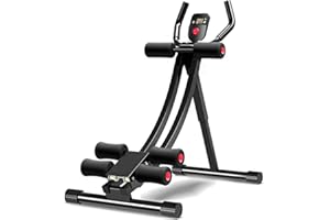 ComMax Ab Workout Machine Core & Abdominal Exercise Equipment For Home Gym Adjustable Abs Trainer Foldable Strength Training Fitness Equipment (Blackred)