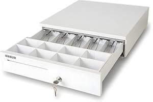 ASSUR Cash Drawer 16"x16.5"x4" Portable POS Cash Box Coin Tray with Cash Register Till Tray, Manual Open Works Compatible for