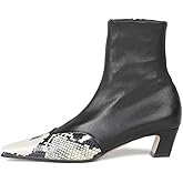 Maiyang Women Square Toe Side Zipper Ankle Boots Fashion Low Chunky Heel Stretchy Booties Comfortable Party Casual Dress Short Boot Size 4-16 US