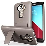 LG G4 Case - VENA Legacy [Dual Layer Protection |Shock Absorption] Heavy Duty Cover with Kickstand [+1 HD Clear Screen Protector] for LG G4 2015 (Compatible With Leather LG G4) (Metallic Bronze (Gunmetal) & Black)