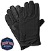 isotoner Men's Tech Stretch Smartouch Fleece Palm Gloves, Black, LG