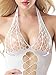 OGNEE Bodystocking Women Fishnet Striped Crotchless Backless Stockings White