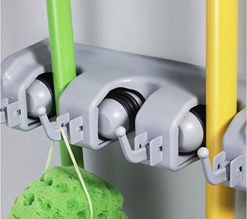 Fushield Wall Mounted Broom and Mop Holder, Holds up to 11 Tools, Tool Rack Storage &amp; Organization for Gardens Garages Workshops laundry offices Pantry Balconies