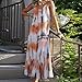 Women’s Sleeveless Spaghetti Strap Maxi Dress – V-Neck Tie-Dyed Print Strap Loose Dress Ankle-Length Dressthumb 1