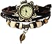 Bohemian Style [Retro] Handmade Leather [Tree Leaf] Wrist Watch. Beautiful, Fashionable [Luxury] & Stylish [Weave Around] Wrap Watch Bracelet for Women, Ladies, Girls- Brown