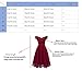 Aibwet Women's Off Shoulder A-Line Knee Length Floral Cocktail Elegant Vintage 1950s Style Bridesmaid Sleeveless Evening Prom Formal Swing Dress (L,Wine Red_1)