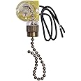 Akahttbn Ceiling Fan Switch Zing Ear ZE-109,Two-Wire On-Off Light Switch for Hunter Ceiling Fans Lamp and Wall Lights Replacement (Bronze Pull Chain)